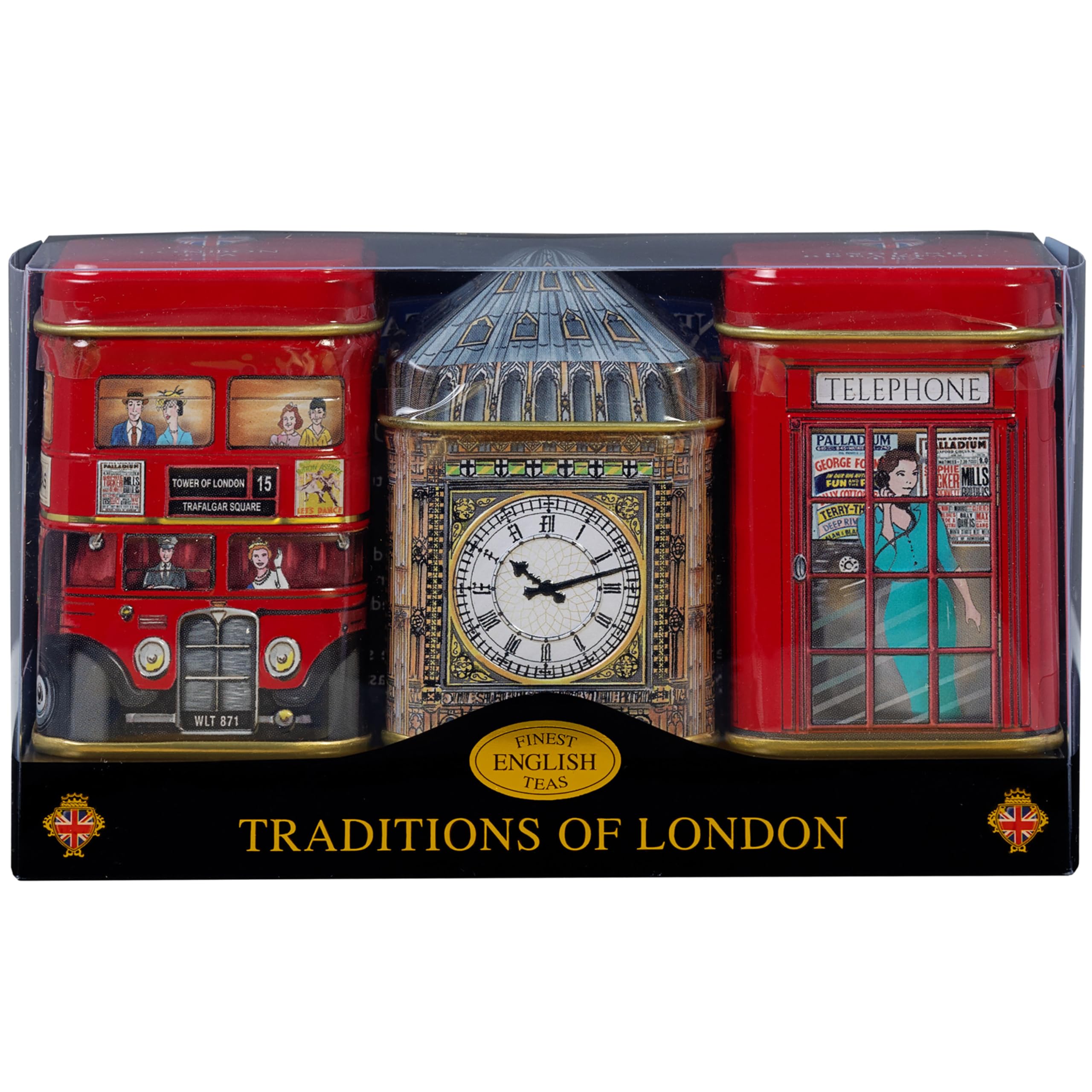 Amazon.com : London Icons 3x Mini Tea Tins with Fine English Loose